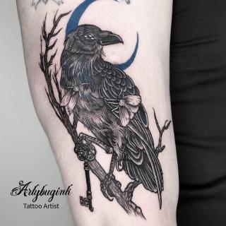 Crow tattoo by Artybugink