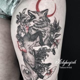 Wolf tattoo by Artybugink