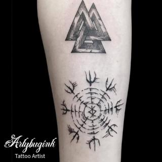 Triangles sigils tattoo by Artybugink