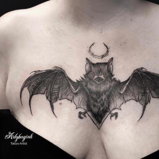 Bat tattoo by Artybugink